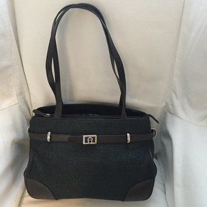 Etienne Aigner Brown Leather Weave Bag